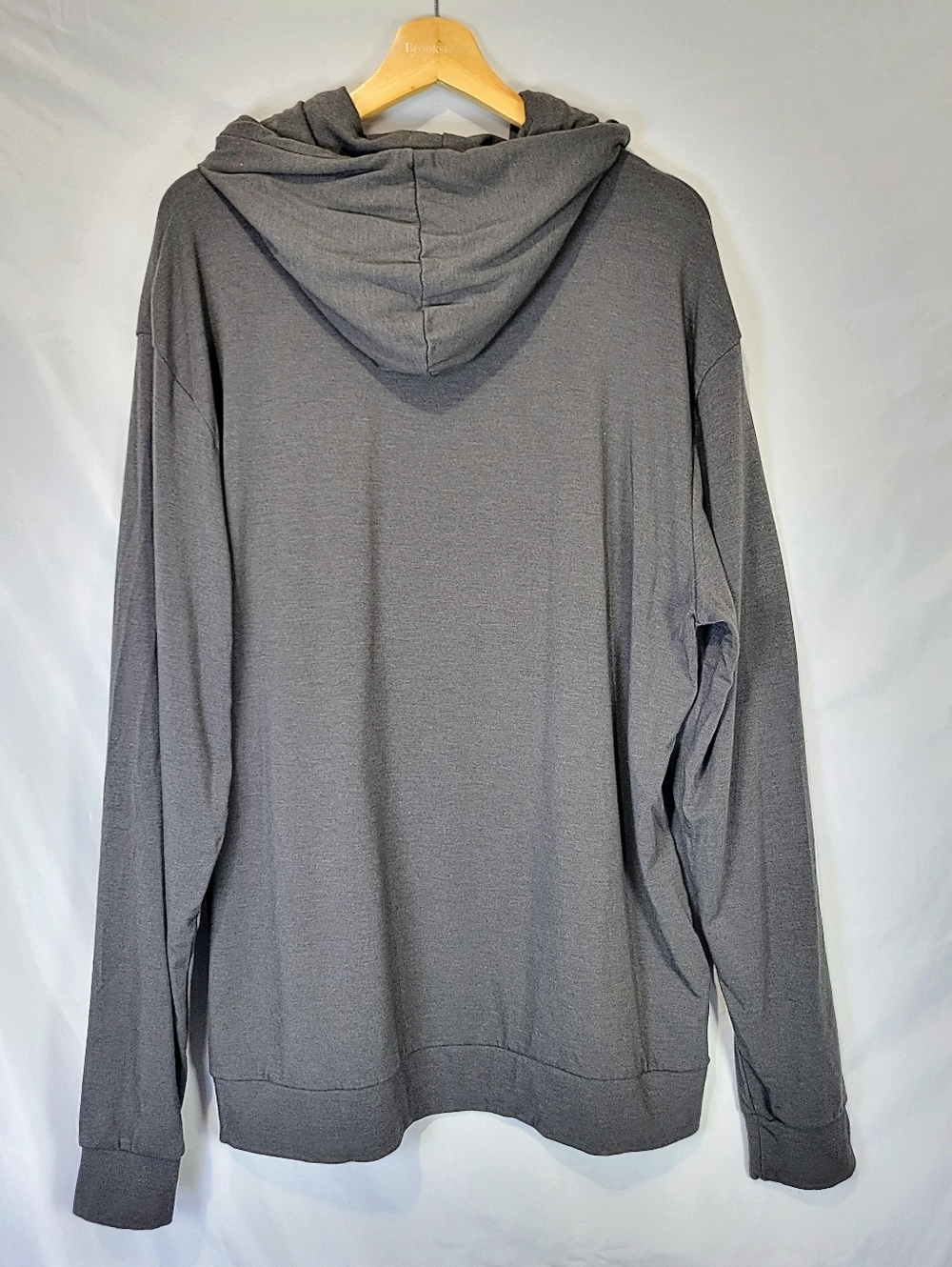 Cozy Earth Bamboo Mens Ultra Soft Grey Pull-Over Hoodie Sustainable Minimal - Picture 9 of 11